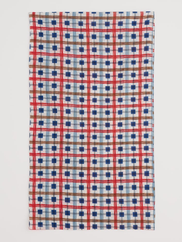 Seasalt Cornwall White/Red New Everyday Circle 100% Cotton Scarf - Image 2 of 4