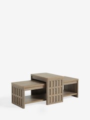 Light Hoxton Textured Nesting Coffee Table - Image 2 of 5