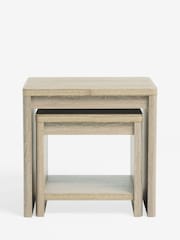 Light Hoxton Textured Front Set of 2 Nest of Tables - Image 1 of 3