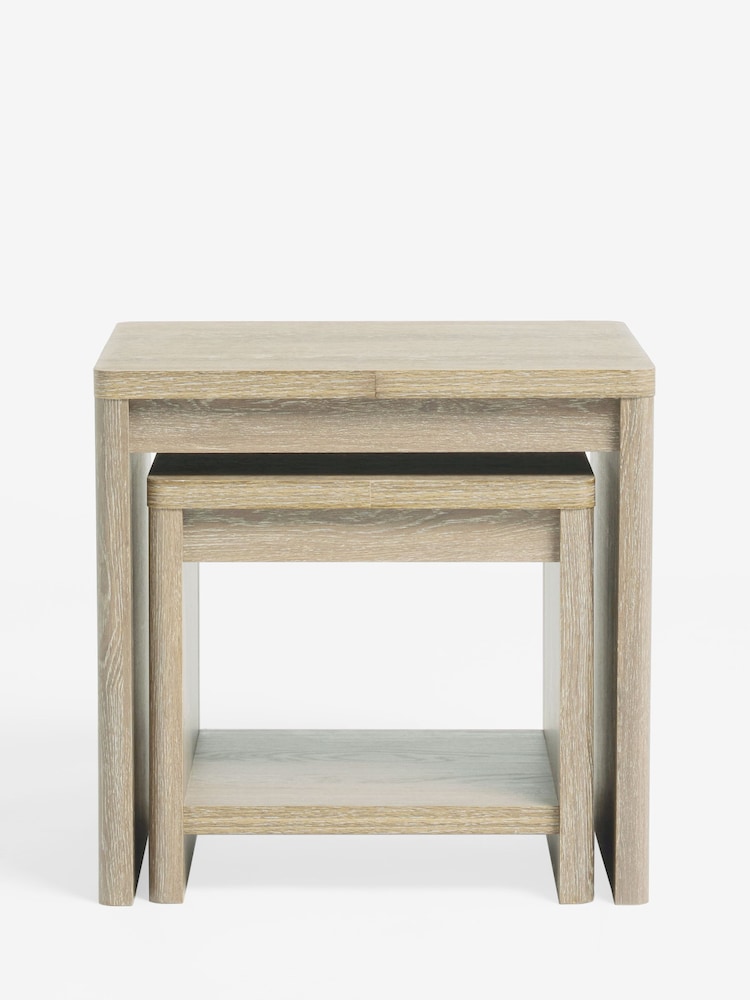 Light Hoxton Textured Front Set of 2 Nest of Tables - Image 1 of 3