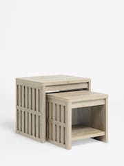 Light Hoxton Textured Front Set of 2 Nest of Tables - Image 2 of 3