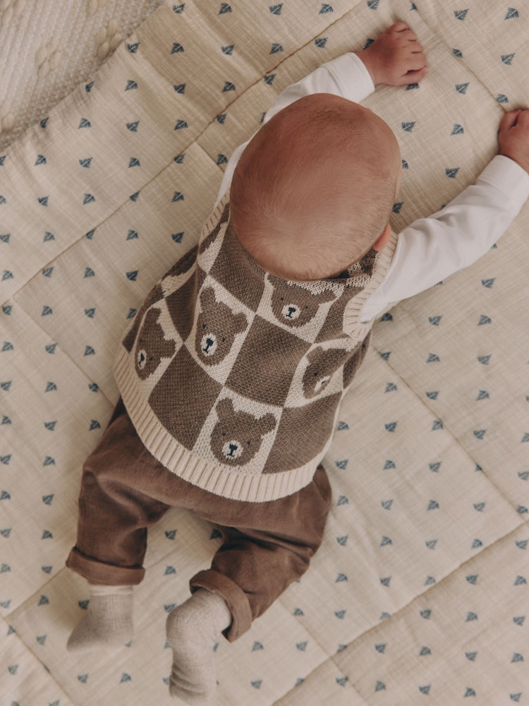 Neutral Bear Knitted Vest Shirt and Trouser Baby Set (0mths-2yrs) - Image 3 of 3
