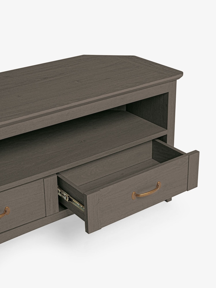 Dark Oakham Oak Effect Corner TV Unit - Image 11 of 11 Dark Oakham Oak Effect Corner TV Unit - Image 11 of 11