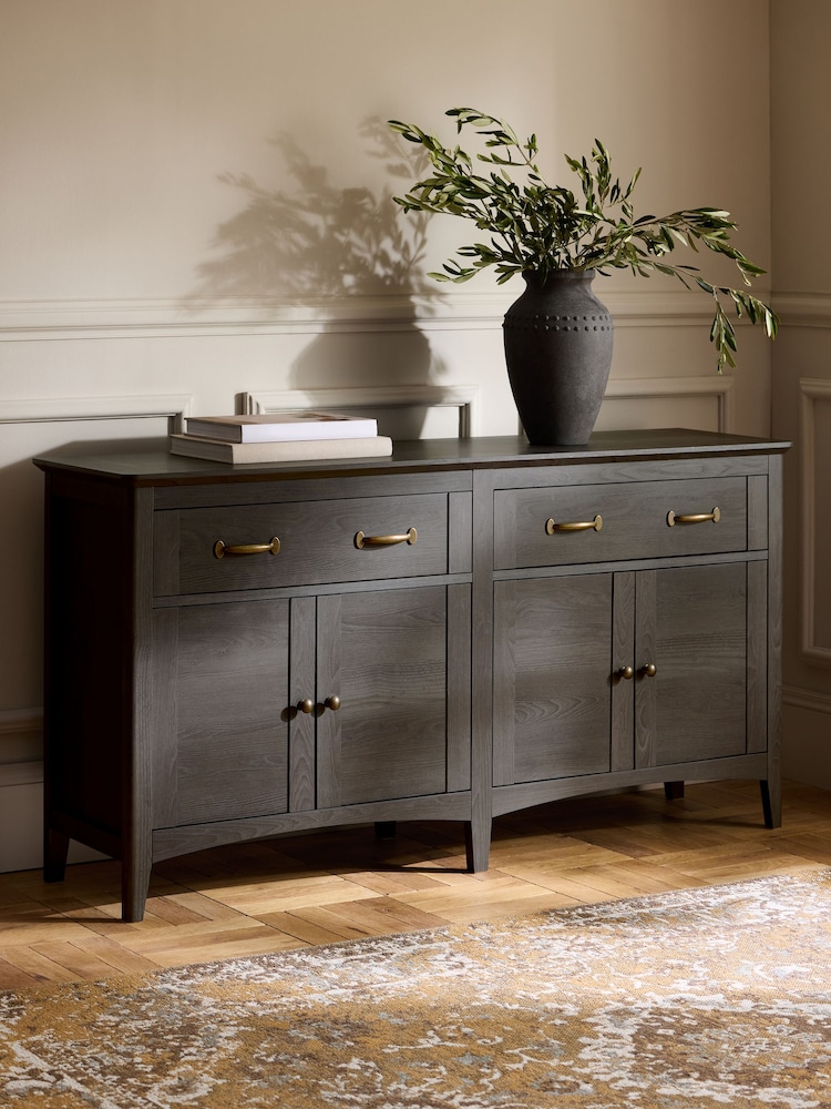 Dark Oakham Oak Effect Large Sideboard - Image 1 of 5