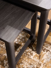 Dark Oakham Oak Effect Rectangle Set of 3 Nest of Tables - Image 2 of 3