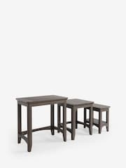 Dark Oakham Oak Effect Rectangle Set of 3 Nest of Tables - Image 5 of 6