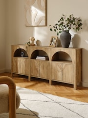 Natural Arches Mango Wood Effect Space Saving Large Sideboard - Image 1 of 9