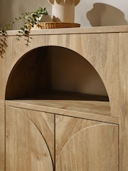 Natural Arches Mango Wood Effect Space Saving Large Sideboard - Image 4 of 9