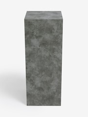 Grey Travertine Effect Plinth Side Table - Image 3 of 5