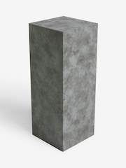 Grey Travertine Effect Plinth Side Table - Image 4 of 5
