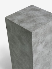 Grey Travertine Effect Plinth Side Table - Image 5 of 5