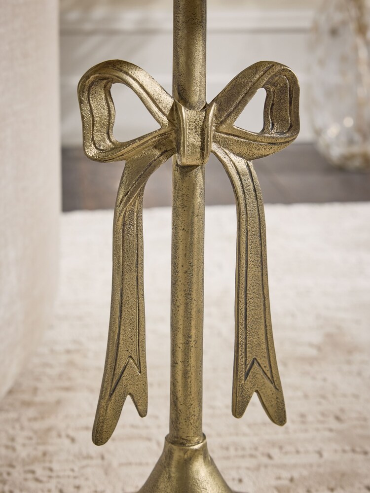 Gold Metal Bow Side Table - Image 2 of 6