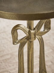 Gold Metal Bow Side Table - Image 3 of 6