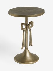 Gold Metal Bow Side Table - Image 5 of 6