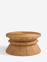 Natural Rattan Scallop Storage Coffee Table - Image 3 of 5