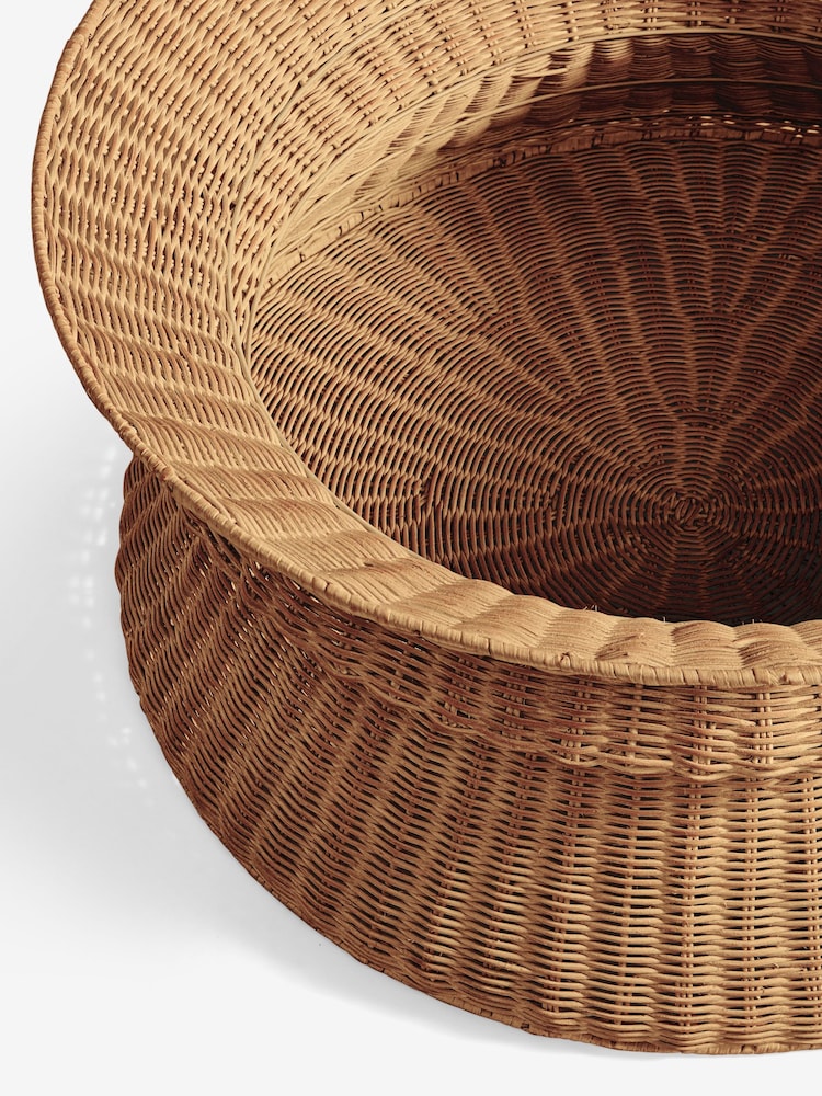 Natural Rattan Scallop Storage Coffee Table - Image 5 of 5