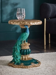Gold Peacock Shaped Side Table - Image 1 of 6