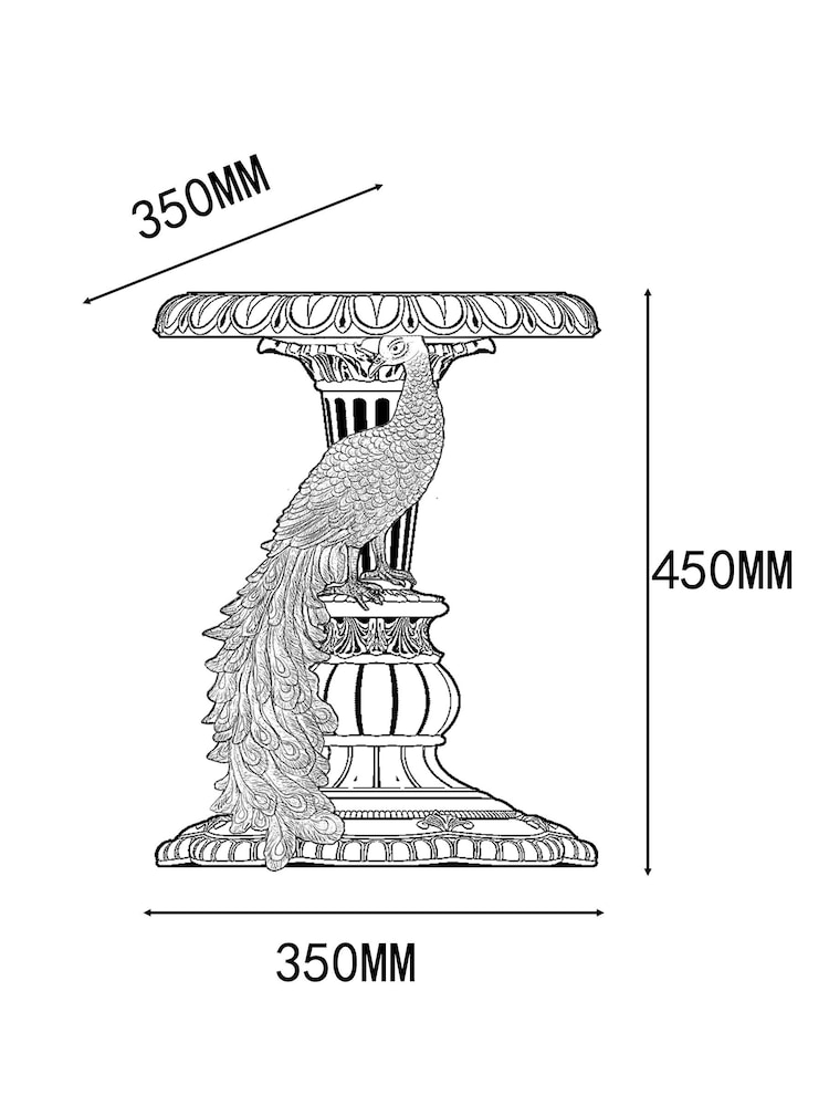 Gold Peacock Shaped Side Table - Image 5 of 5
