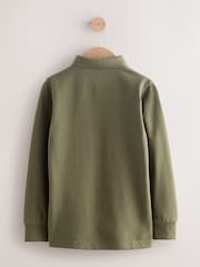 Khaki Green Long Sleeve Polo Shirt (3-16yrs) - Image 2 of 4
