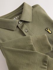 Khaki Green Long Sleeve Polo Shirt (3-16yrs) - Image 3 of 4