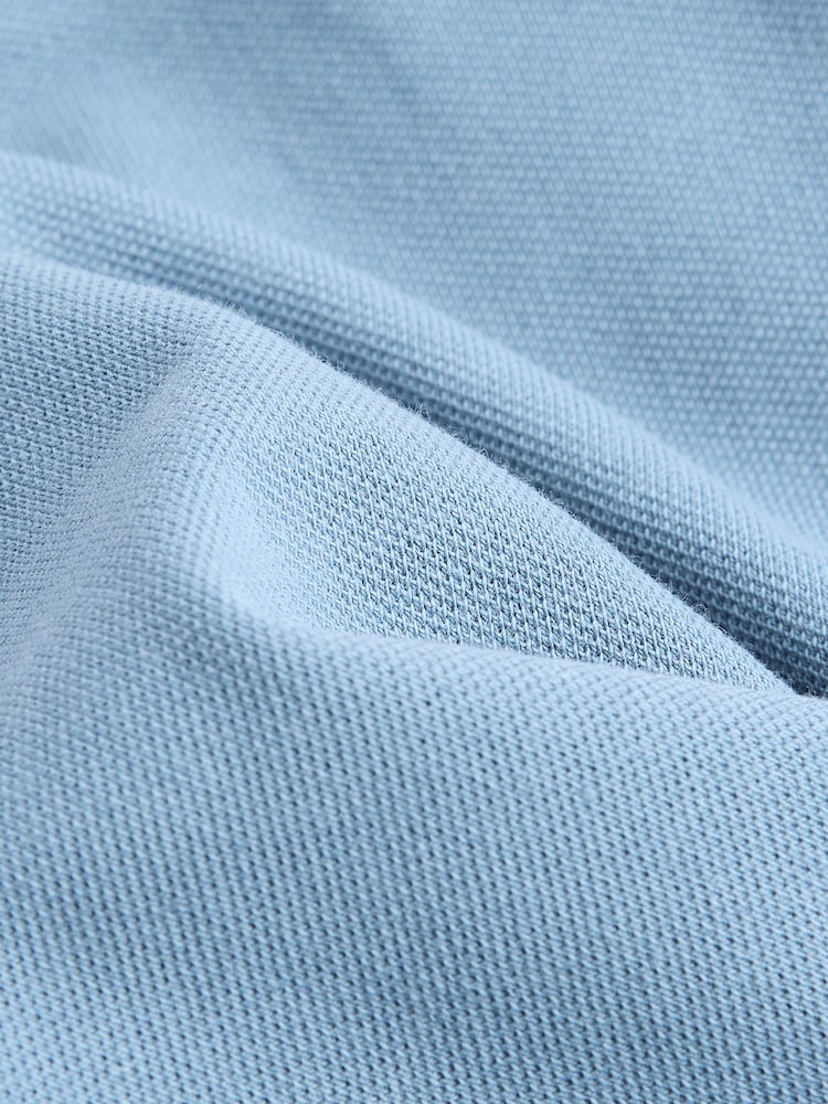 Mid Blue Long Sleeve Polo Shirt (3-16yrs) - Image 4 of 4