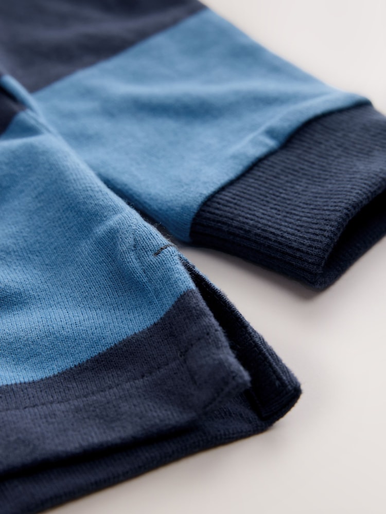 Blue/White Long Sleeve Rugby 100% Cotton Polo Shirt (3-16yrs) - Image 8 of 8