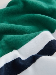 Zelena/bela - dolg rokav; z dolgimi rokavi Rugby 100% Cotton polo majice (3-16yrs) - Slika 4 iz 4