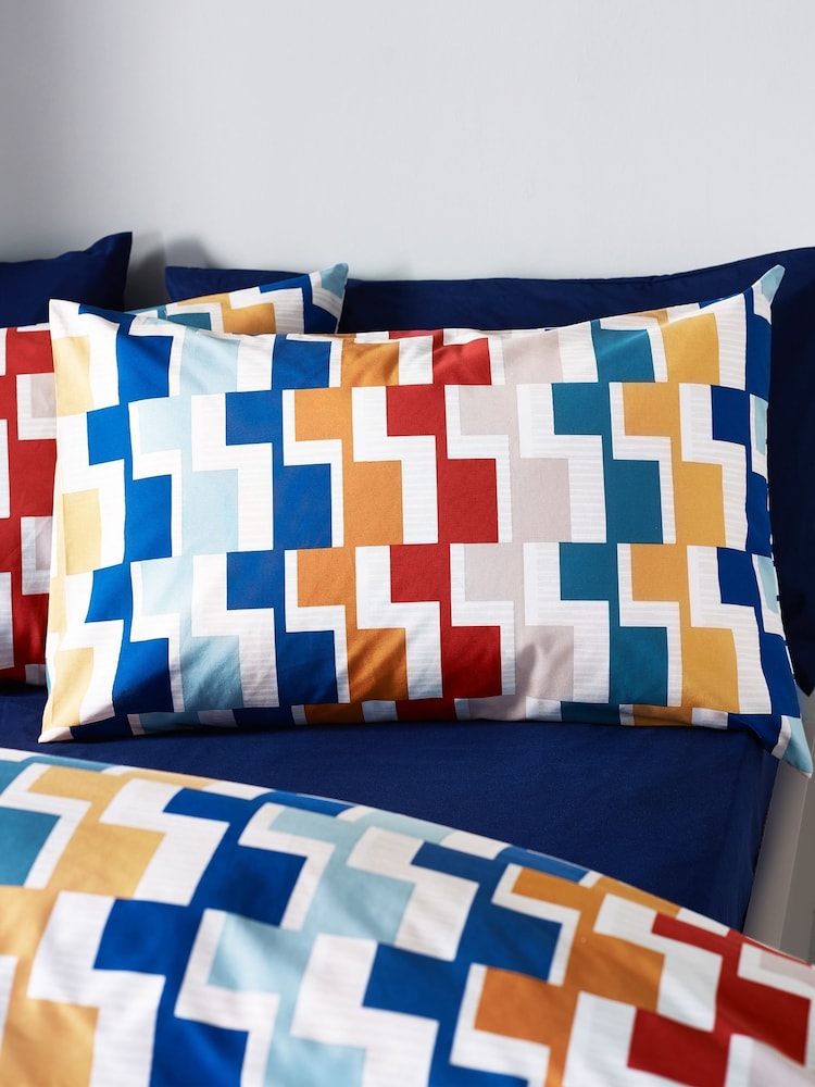 Catherine Lansfield Bright Bryson Geo Reversible Duvet Cover Set - Image 3 of 4