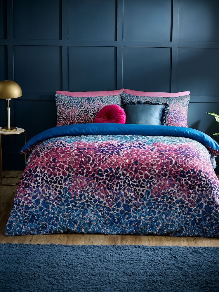 Catherine Lansfield Teal Satin Animal Print Duvet Cover Set - Image 1 of 5 Catherine Lansfield Teal Satin Animal Print Duvet Cover Set - Image 1 of 5