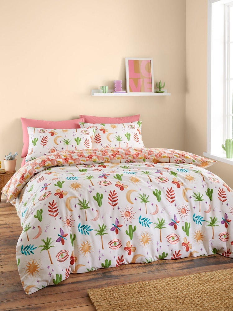 Sassy B Natural Fiesta Reversible Duvet Cover Set - Image 1 of 5 Sassy B Natural Fiesta Reversible Duvet Cover Set - Image 1 of 5