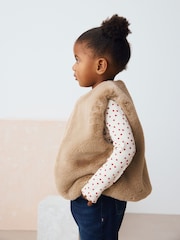 Toffee Brown Faux Fur Gilet (3mths-7yrs) - Image 2 of 7