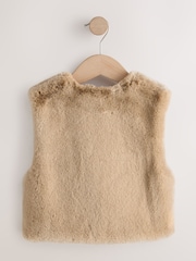 Toffee Brown Faux Fur Gilet (3mths-7yrs) - Image 5 of 7