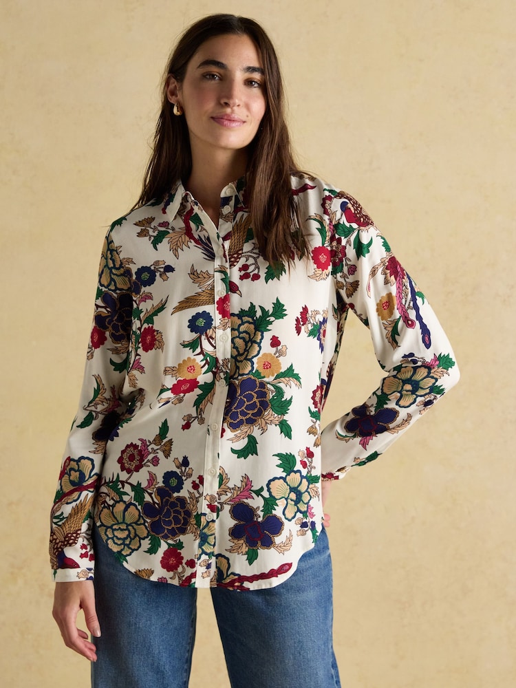 Joules Elvina Cream Relaxed Fit Shirt - Image 1 of 8