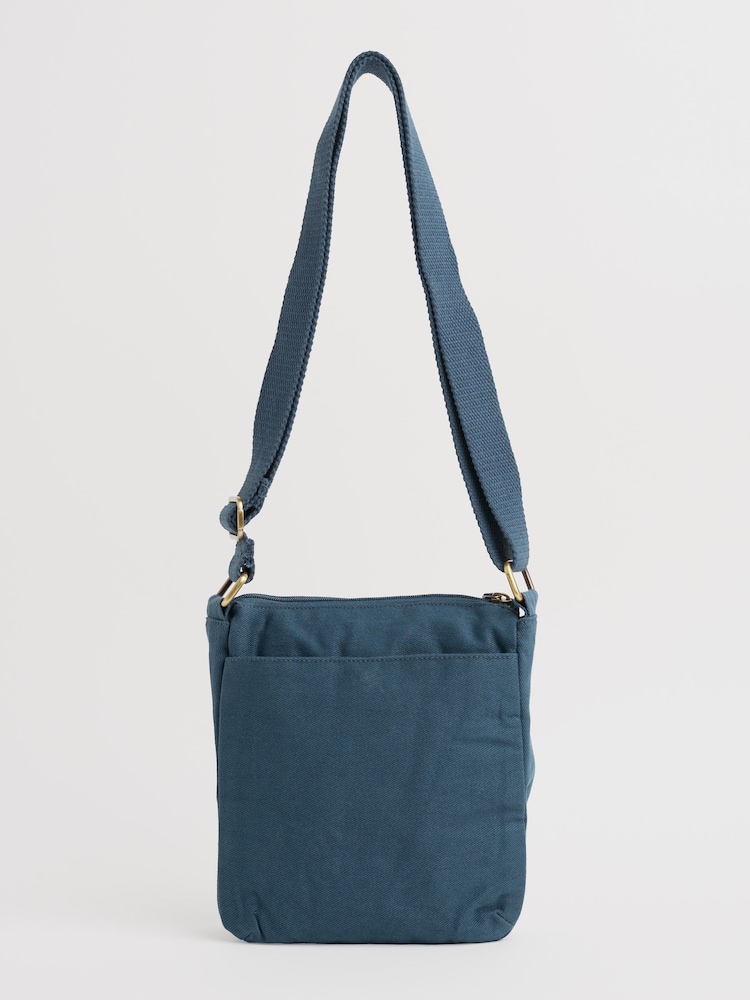 Seasalt Cornwall Blue Carwinion Zip-Up 100% Cotton Cross-Body Bag - Image 1 of 6