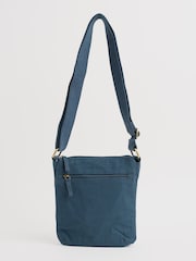 Seasalt Cornwall Blue Carwinion Zip-Up 100% Cotton Cross-Body Bag - Image 2 of 6
