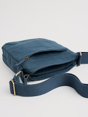 Seasalt Cornwall Blue Carwinion Zip-Up 100% Cotton Cross-Body Bag - Image 3 of 6