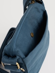 Seasalt Cornwall Blue Carwinion Zip-Up 100% Cotton Cross-Body Bag - Image 4 of 6