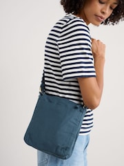 Seasalt Cornwall Blue Carwinion Zip-Up 100% Cotton Cross-Body Bag - Image 5 of 6