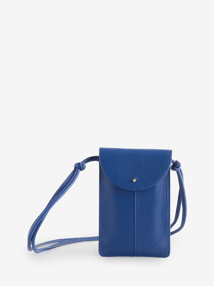 Seasalt Cornwall Blue Fen Leather Phone Bag - Image 1 of 1 Seasalt Cornwall Blue Fen Leather Phone Bag - Image 1 of 1