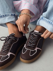 Chocolate Brown Forever Comfort® Lace-Up Trainers - Image 1 of 9