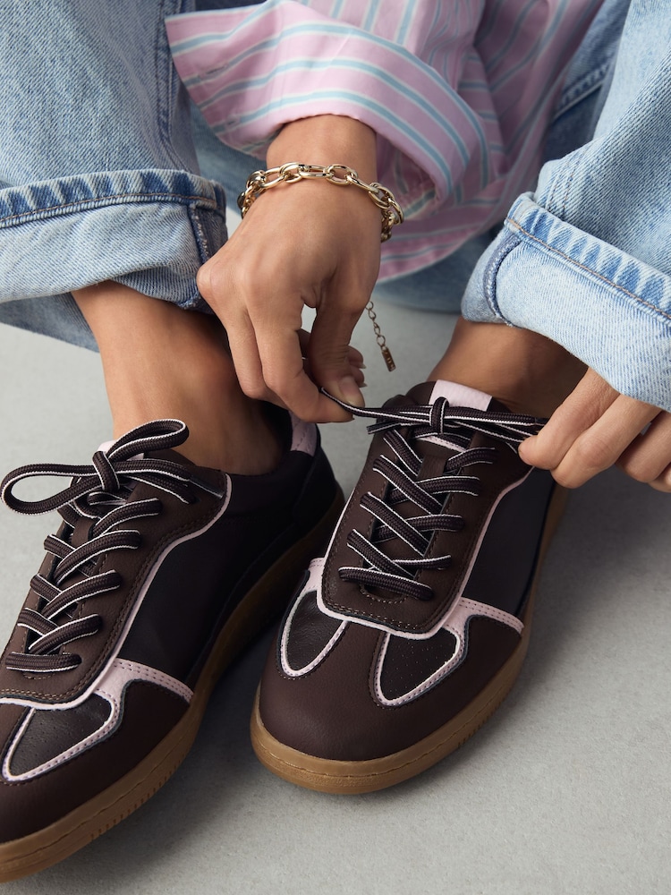 Chocolate Brown Forever Comfort® Lace-Up Trainers - Image 1 of 9