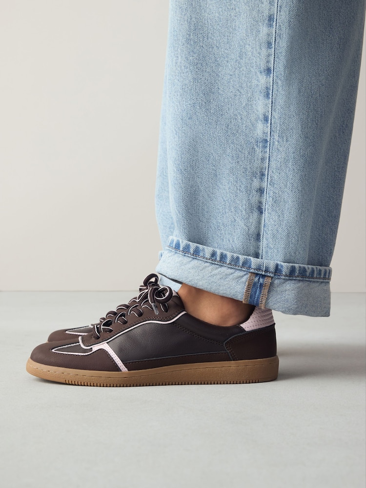 Chocolate Brown Forever Comfort® Lace-Up Trainers - Image 2 of 9