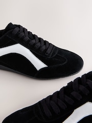 Schwarz - Forever Comfort® Leather Slimsole Lace-Up Trainers - Bild 10 von 10