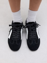 Schwarz - Forever Comfort® Leather Slimsole Lace-Up Trainers - Bild 4 von 10
