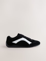Schwarz - Forever Comfort® Leather Slimsole Lace-Up Trainers - Bild 8 von 10