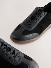 Negro - Forever Comfort® Leather Brogue Lace Up Trainers - Imagen 4 de 5