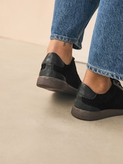 Black Leather Brogue Lace Up Trainers - Image 6 of 10