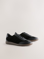 Black Leather Brogue Lace Up Trainers - Image 8 of 10