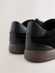 Black Leather Brogue Lace Up Trainers - Image 9 of 10