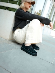 Negro - Forever Comfort® Leather Casual Chunky Lace-Up Shoes - Imagen 3 de 7